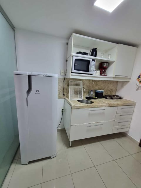 Fridge, microwave, cookware/dishes/utensils