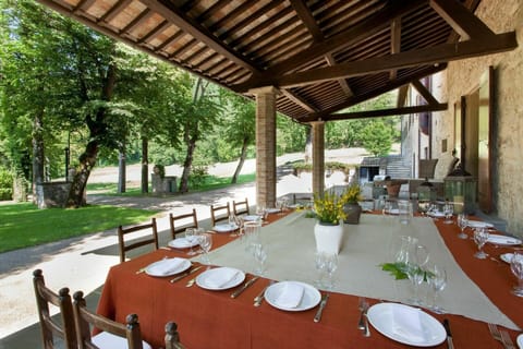 Outdoor banquet area