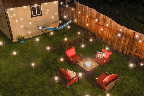Outdoor are with Fire Table and Hammock (1)