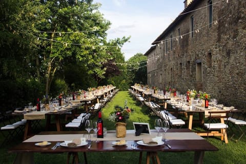 Outdoor banquet area