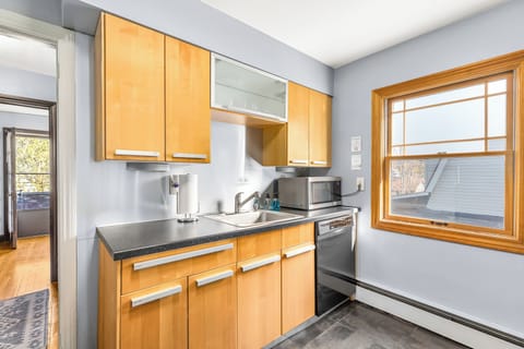 This fully equipped kitchen is perfect for cooking up a delicious meal or simply grabbing a quick bite to eat.