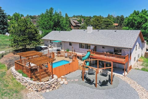 Welcome to Evergreen Luxe! Your ultimate mountain getaway featuring a hot tub, game room, and outdoor oasis with a playgroun perfect for stargazing or enjoying a cozy evening with friends.