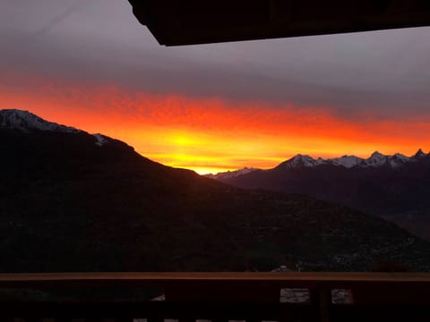 Magnificent sunset from the terasse