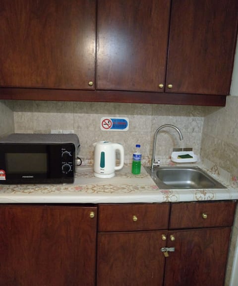 Fridge, microwave, dishwasher, electric kettle