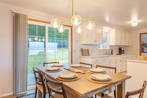 Dining area and kitchen.