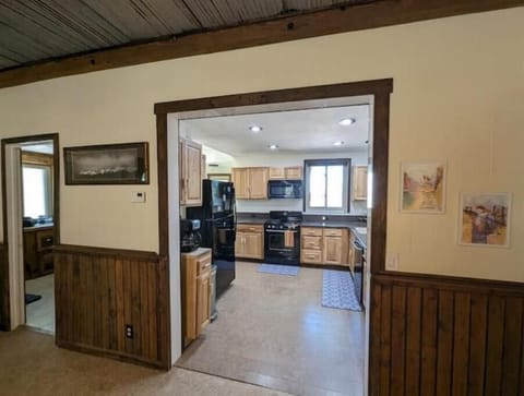 kitchen and bath viewed from living room