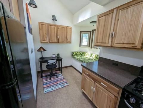 office nook viewed from kitchen