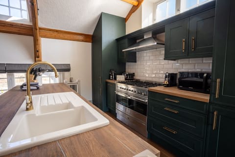 The kitchen has been recently refurbished