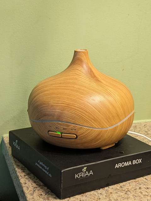 Relax with diffuser and essential oils
