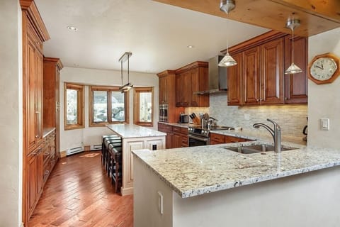 Indoors, Kitchen, Hardwood, Stained Wood, Sink