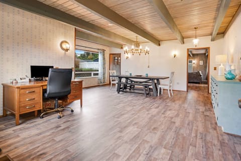 Entry way and Dining Room with Desk & Monitor