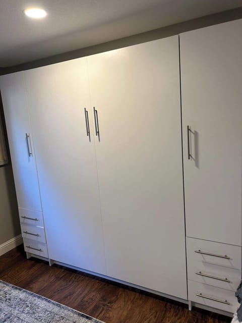 queen Murphy bed on main floor