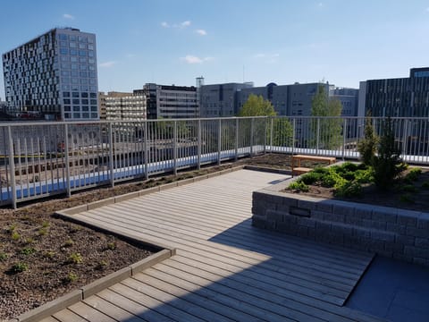 There is a shared balcony you are free to use during your stay.