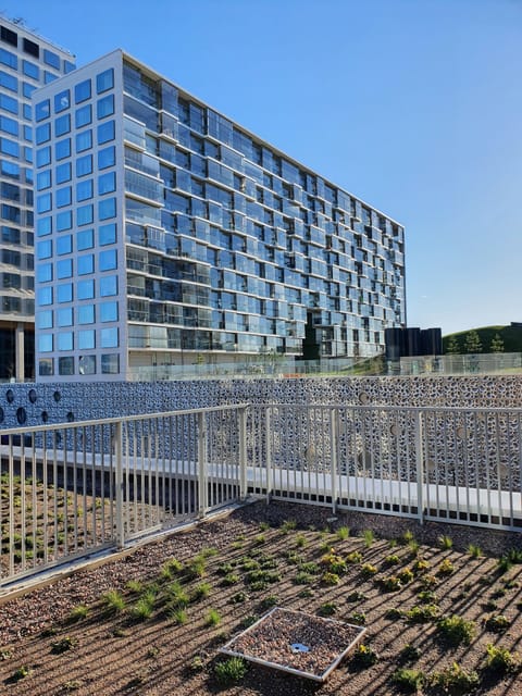 There is a small shared balcony on upper floor, you can use during your stay.