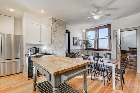 We have a fully equipped kitchen. Along with many other products and appliances, we also offer a refrigerator, microwave, coffee machine, and more!