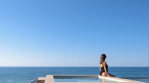 Breath-taking sea views from the roof top terrace at Aktaia BeachFront Retreat
