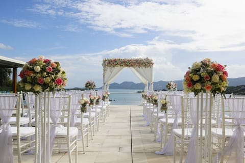 Outdoor banquet area