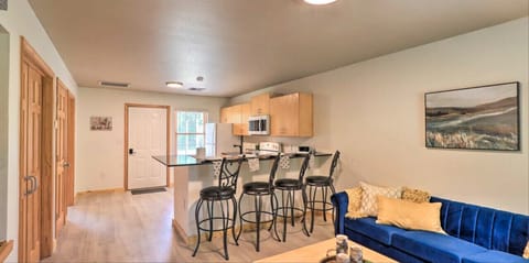 bar seating facing kitchen