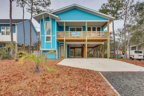 Oak Island Vacation Rental | 3BR | 2BA | 1,600 Sq Ft | Stairs to Access