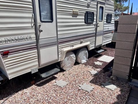 Rusty on the outside, but clean and cozy in the inside.