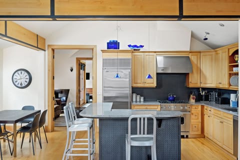 A great open concept kitchen area to dining to living room