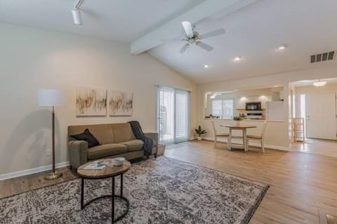 Living area | Smart TV, fireplace, books