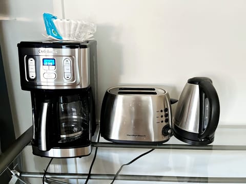 coffee machine, toaster, and water boiler
