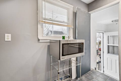 The kitchen features all modern appliances.