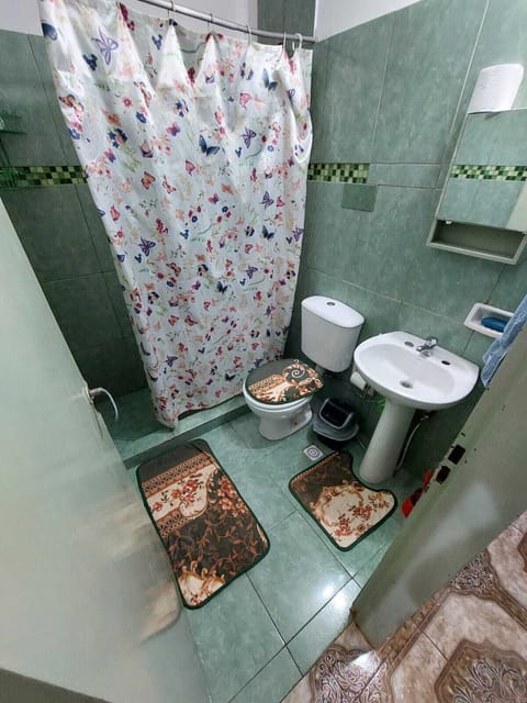 Shower, soap, toilet paper