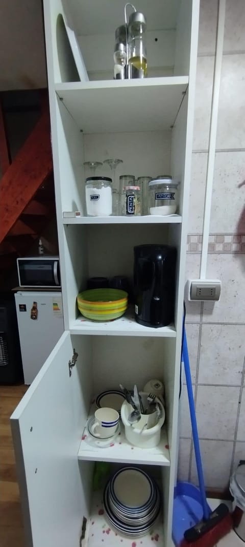 Fridge, microwave, oven, electric kettle