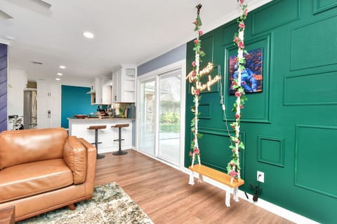 With plenty of natural light and comfortable furniture, our living room feels like a warm hug.