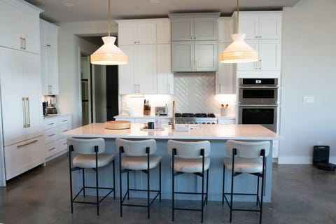 Fully stocked kitchen. 