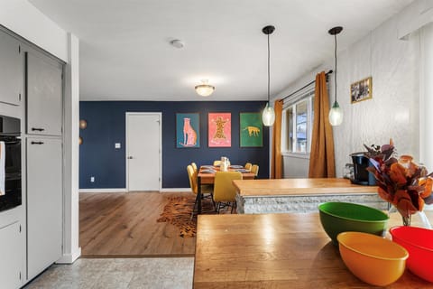 View of the dining area from the kitchen