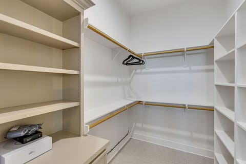 Unpack your belongings in the large walk in closet