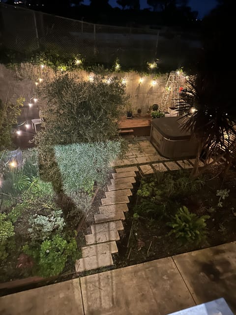 backyard lights at night