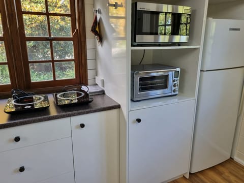 Fridge, microwave, oven, coffee/tea maker