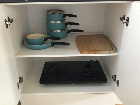 Fridge, microwave, dishwasher, coffee/tea maker