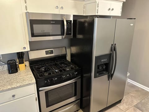 Fully equipped kitchen with stainless steel appliances