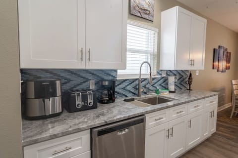 008 Lazy Daze Beach House Kitchen with Coffee Station and Modern Appliances