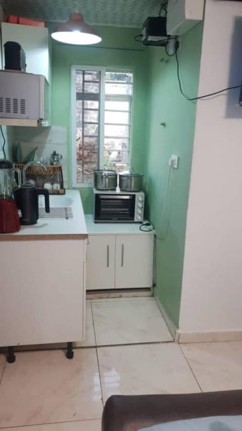 Fridge, microwave, oven, electric kettle