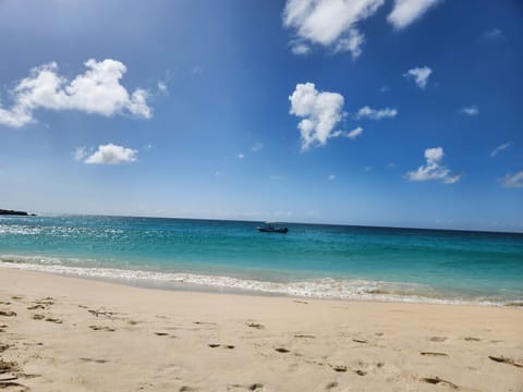 On the beach, beach towels