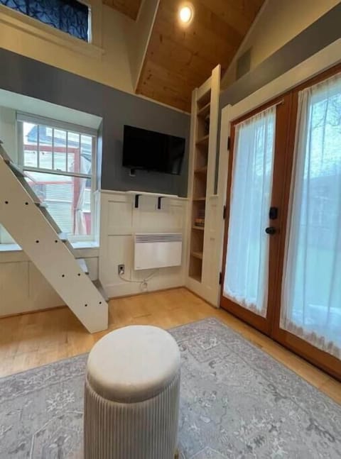 View from the pull out couch. Fire TV with free WiFi. 