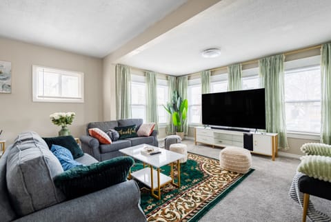 Living area | Smart TV, books, computer monitors