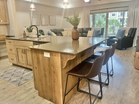Spacious kitchen with large island