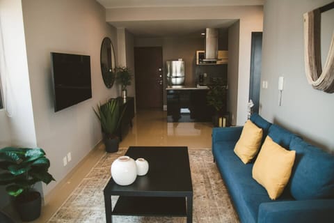 Great natural light leeks into the living room 