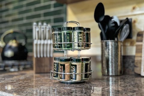 You’ll find plenty of prep space on the countertops, along with all the cookware, bakeware, dishware, flatware, glassware, serving-ware, and utensils you need to prepare and serve your favorite meals.