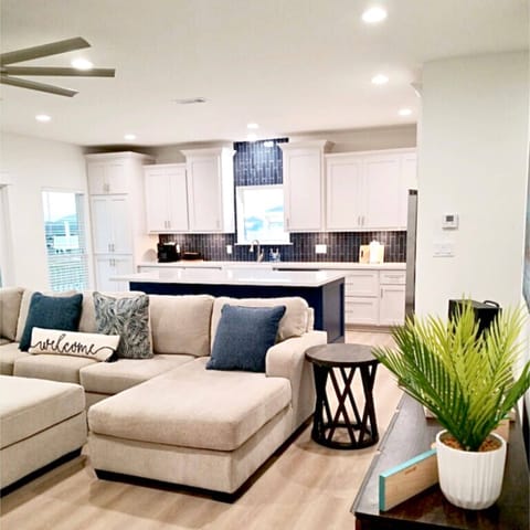 Living room and kitchen