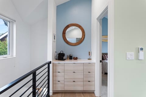 Nespresso machine with coffee pods.