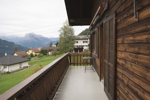 From the balcony you have a beautiful view of the mountains