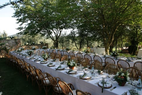 Outdoor banquet area